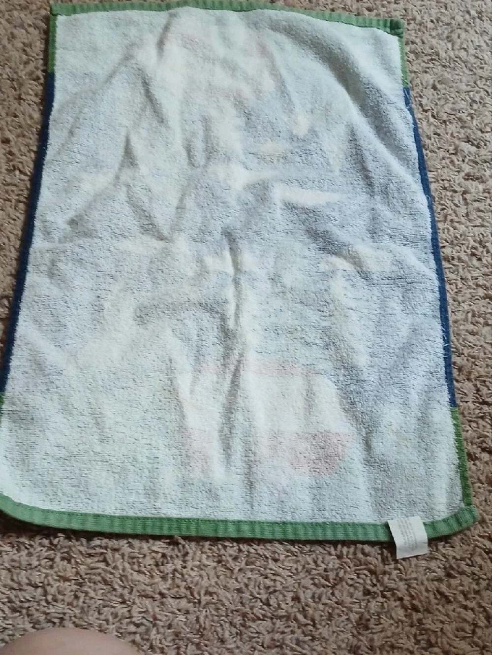 Camping Camper Print Kitchen Towel - Green & Navy
